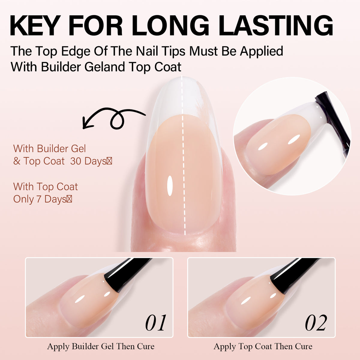 Short Oval French Tip Press on Nails 