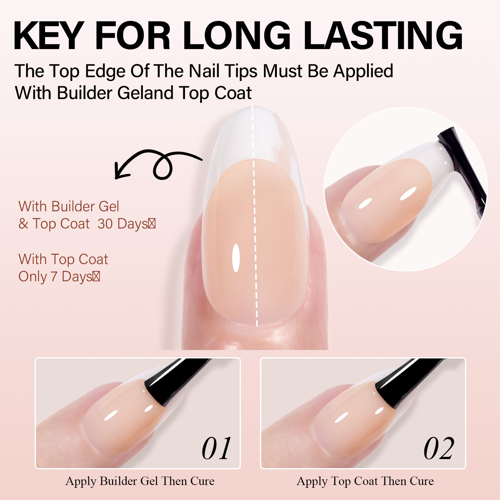 Short Oval French Tip Press on Nails 