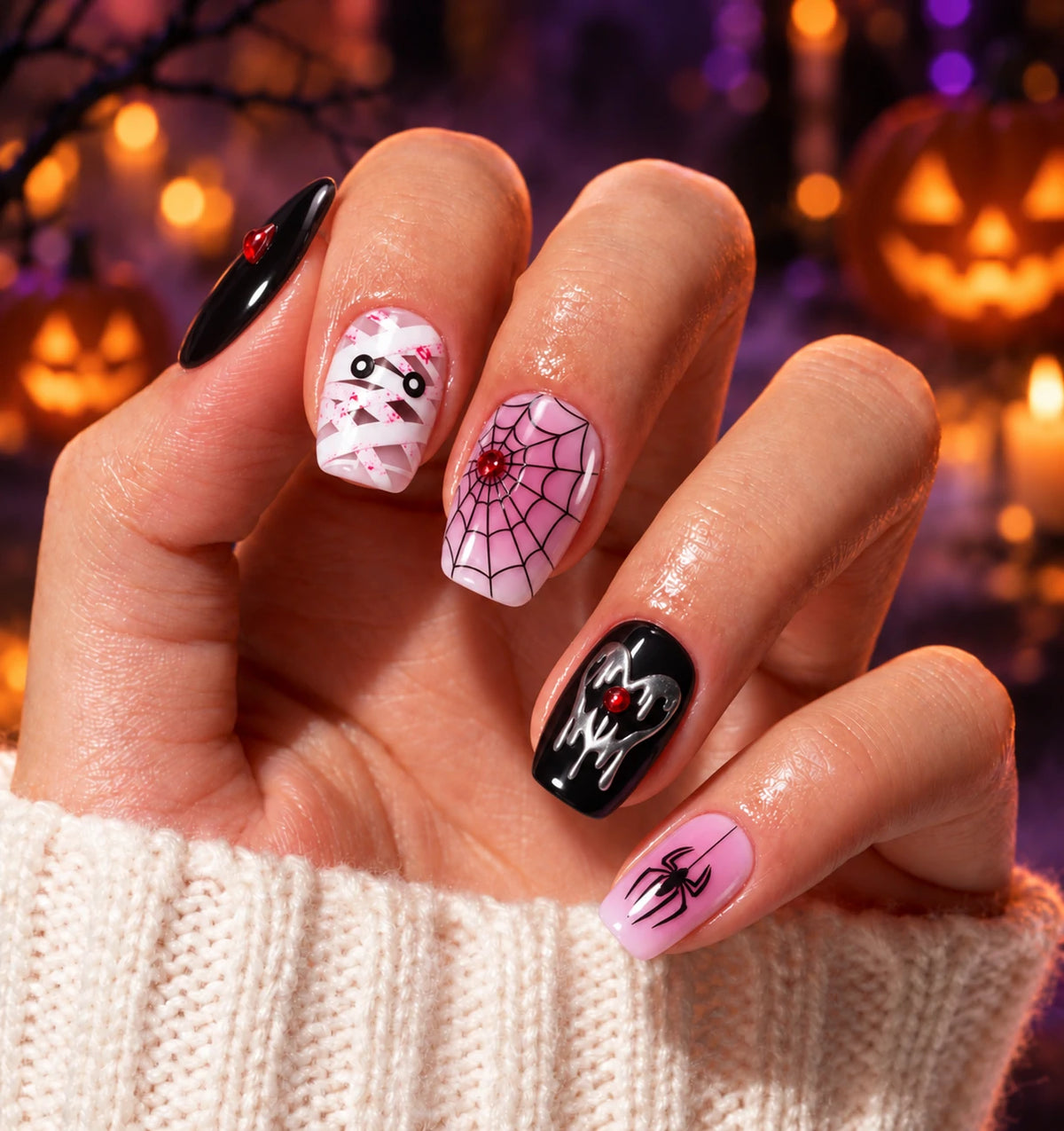 AILLSA Cute Halloween Press-On Nails   