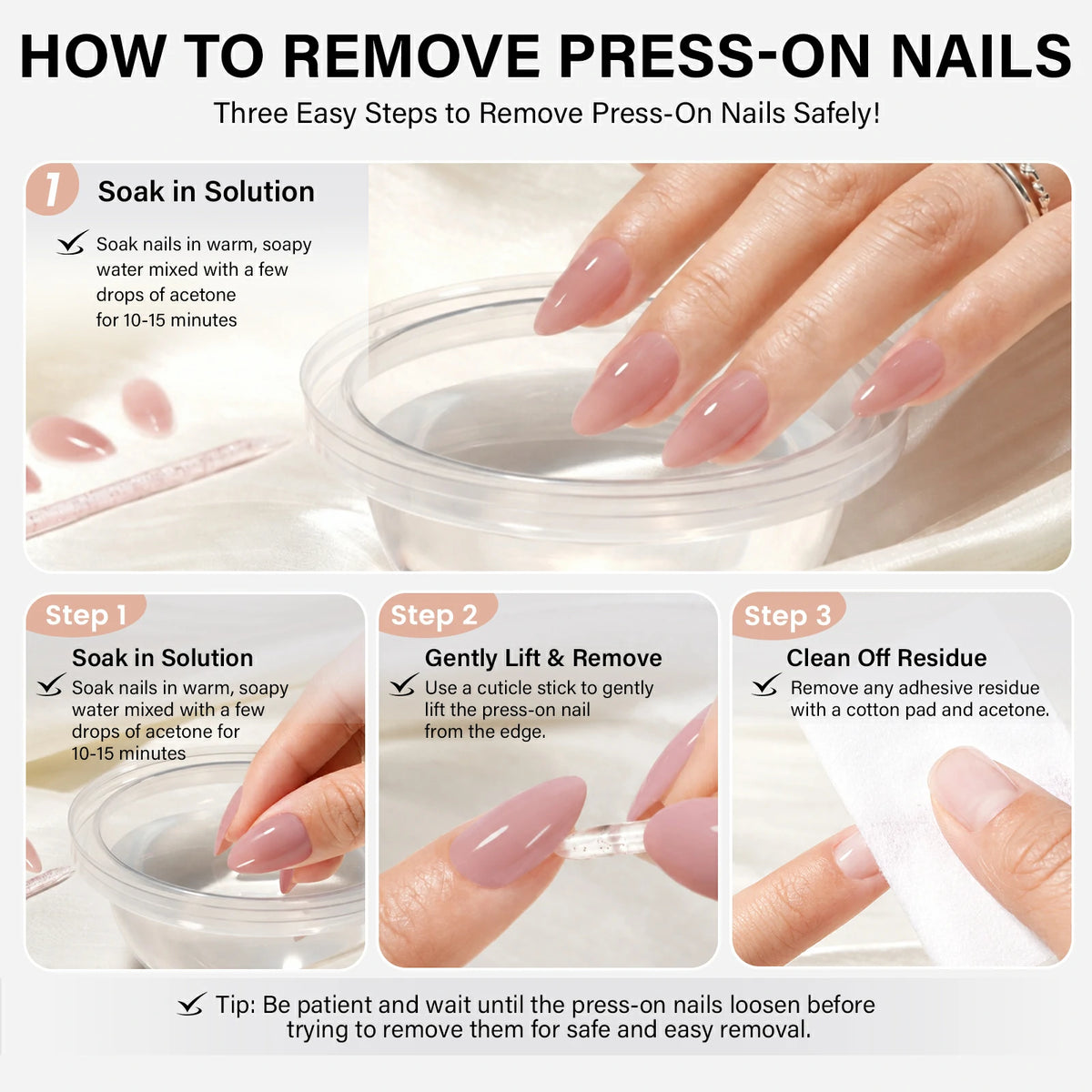 AILLSA RealFit Nude Tone 12 Mixed Colors Press-On Nails 