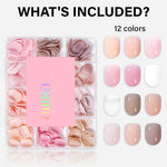AILLSA RealFit Nude Tone 12 Mixed Colors Press-On Nails 