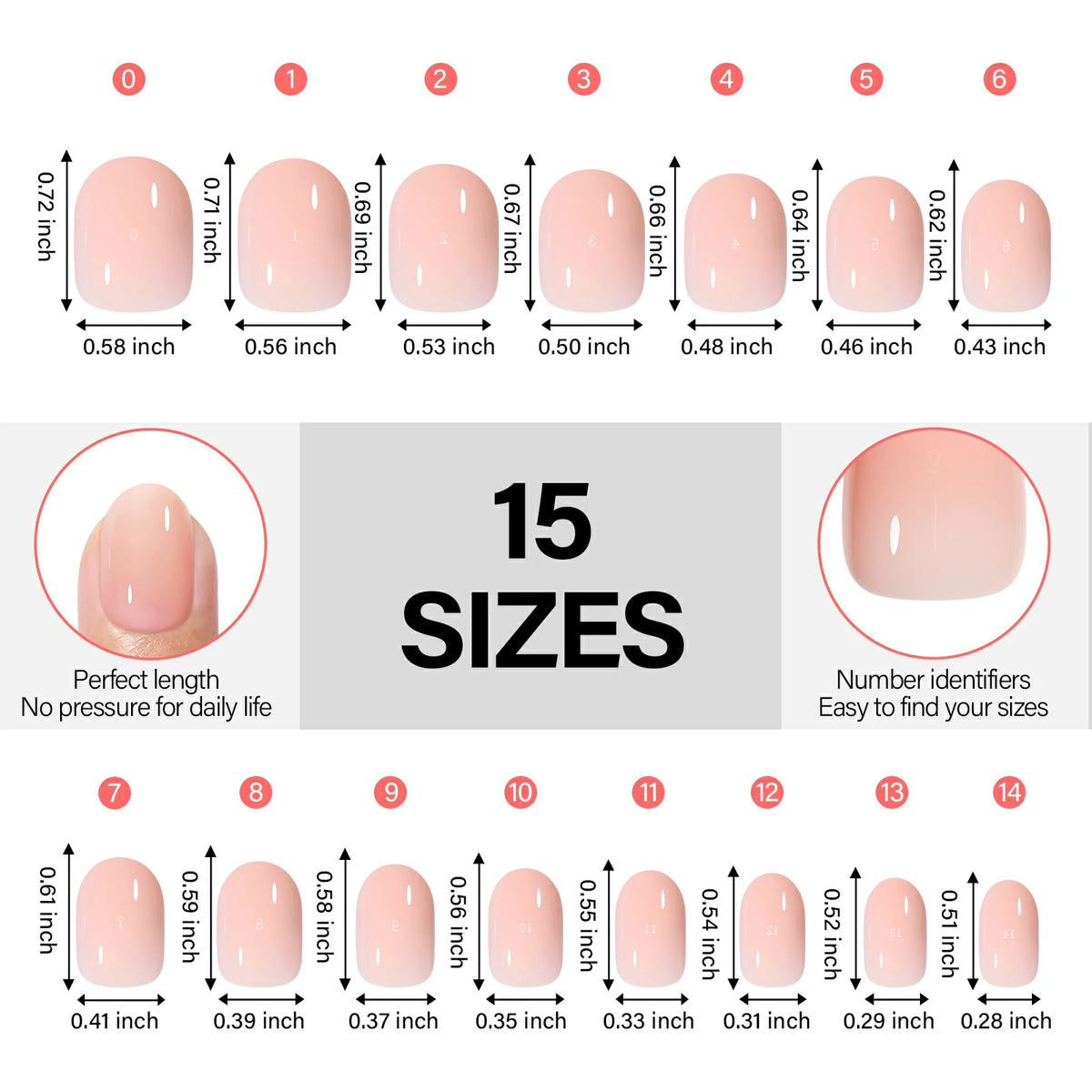 AILLSA RealFit Nude Tone 12 Mixed Colors Press-On Nails 