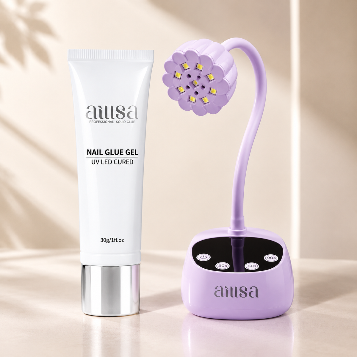 AILLSA Strong Hold Solid Gel Nail Glue Set 