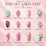 AILLSA 3D French Tip Press On Nails