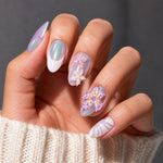 AILLSA 3D French Tip Press On Nails   