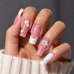 AILLSA 3D French Tip Press On Nails  