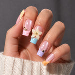 AILLSA 3D French Tip Press On Nails  