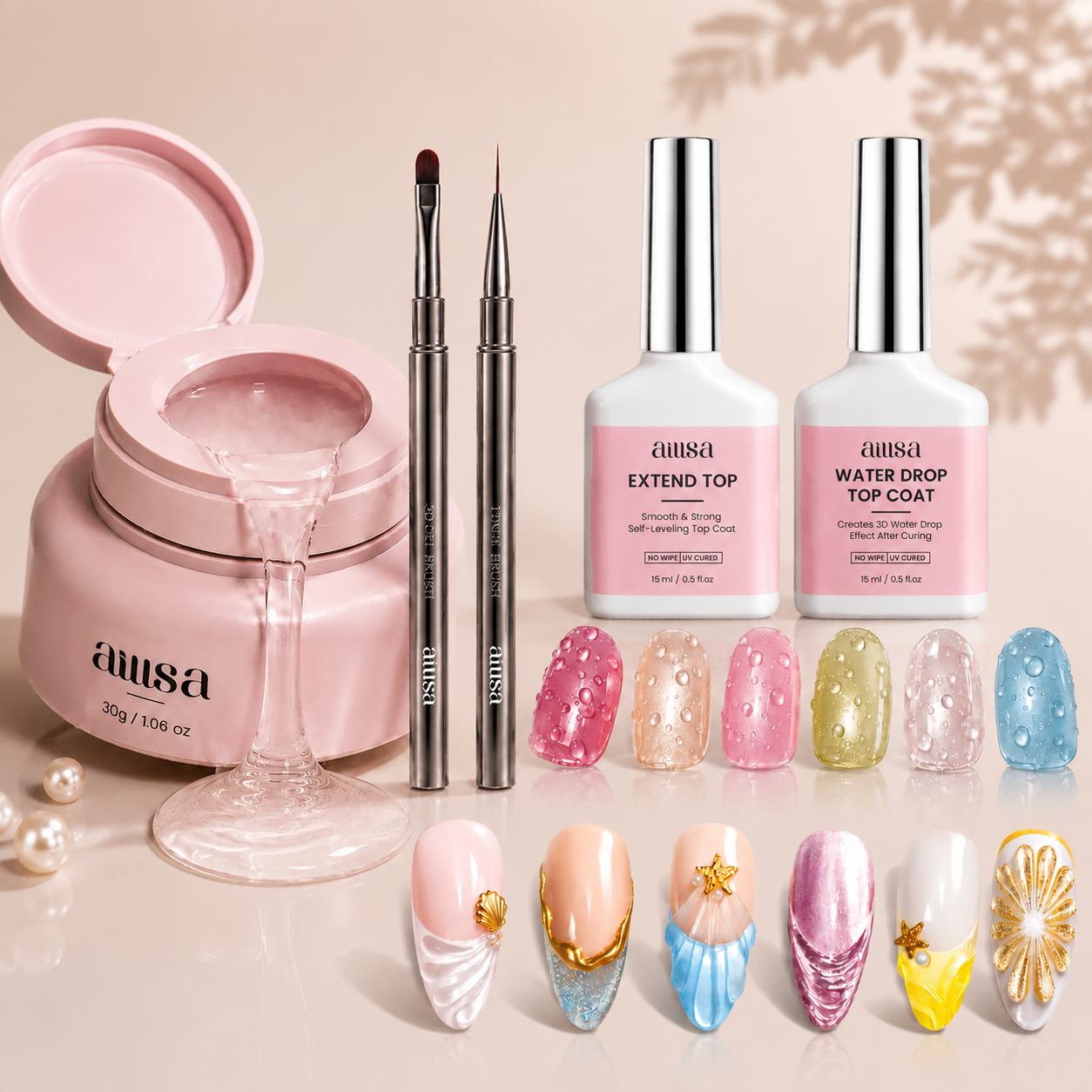 AILLSA 3D Water Drop Gel Top Coat Set 