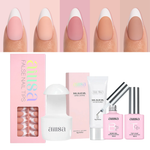 AILLSA 5 Colors French Tip Press On Nails 150Pcs Set With Gel Glue 