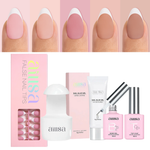 AILLSA 5 Colors French Tip Press On Nails 150Pcs Set With Gel Glue 
