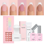AILLSA 5 Colors French Tip Press On Nails 150Pcs Set With Gel Glue 