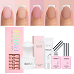 AILLSA 5 Colors French Tip Press On Nails 150Pcs Set With Gel Glue 