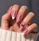 AILLSA Christmas Snowflake & Glitter Press-On Nails 