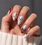 AILLSA Christmas Snowflake & Glitter Press-On Nails 