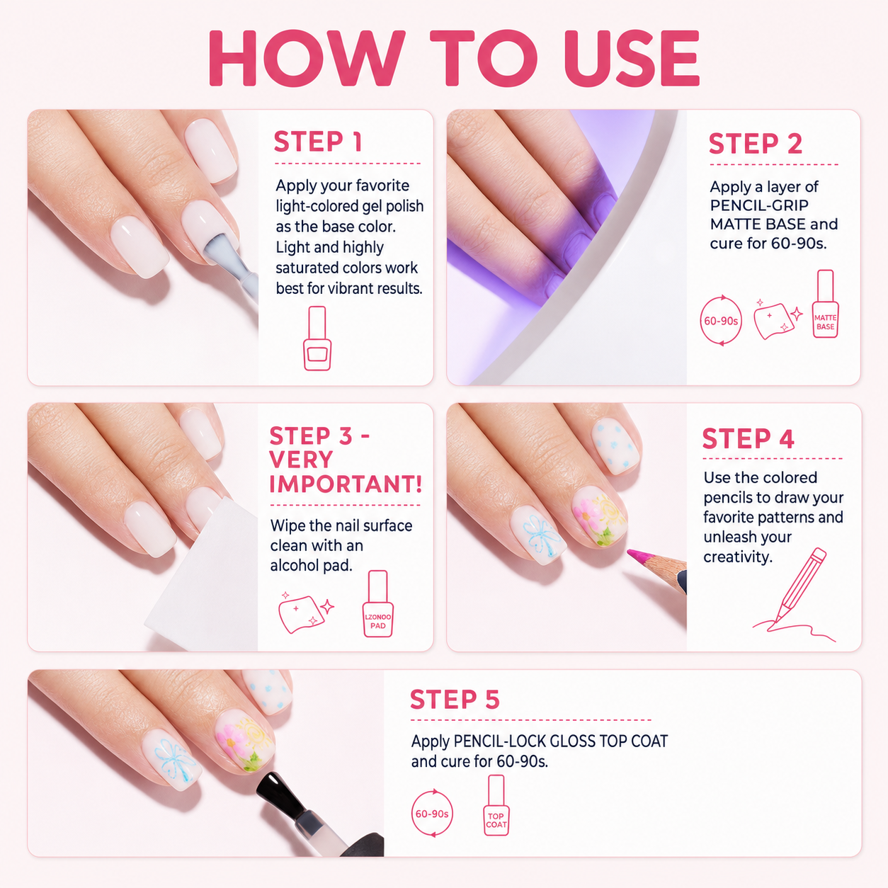 AILLSA Colored Pencil Nail Art Kit