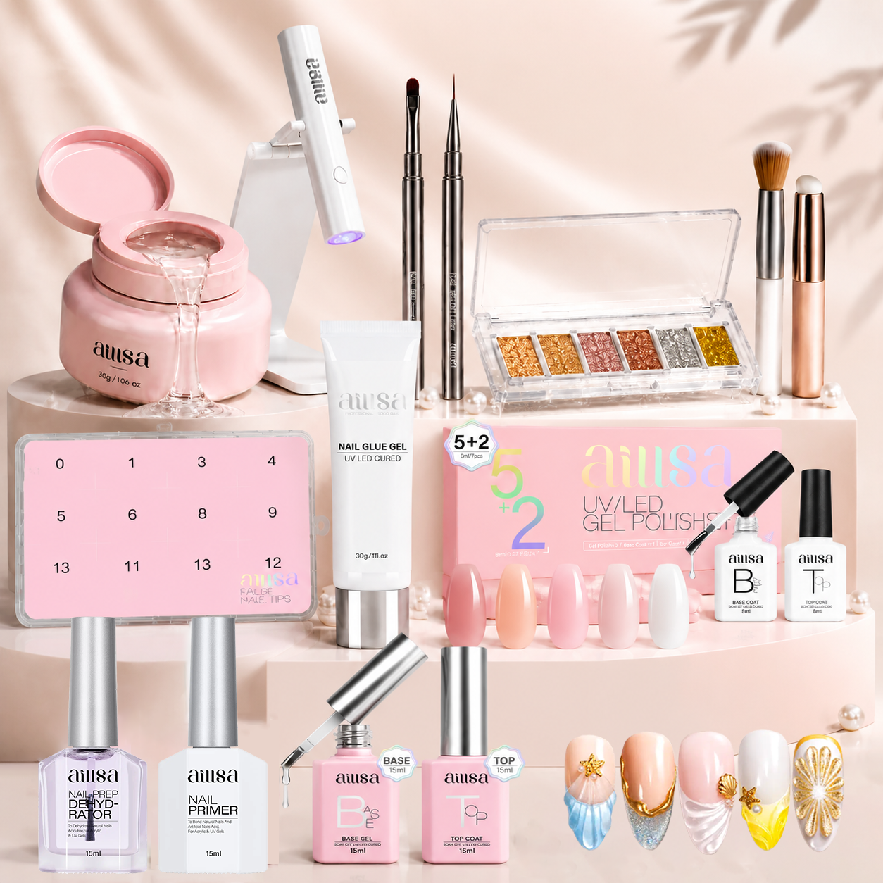 AILLSA DIY 3D Nail Art Gel Press-On Nails Kit 