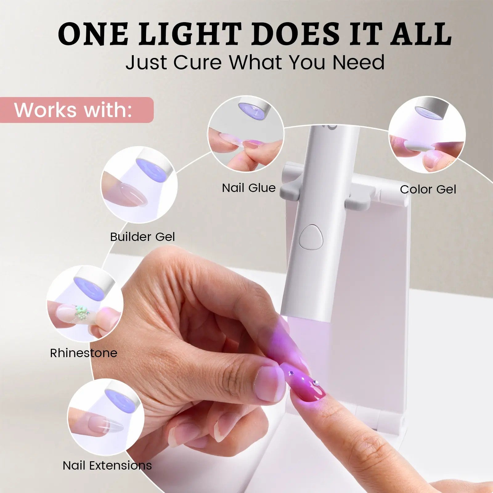 AILLSA Gel Nail Tips Kit with UV Light