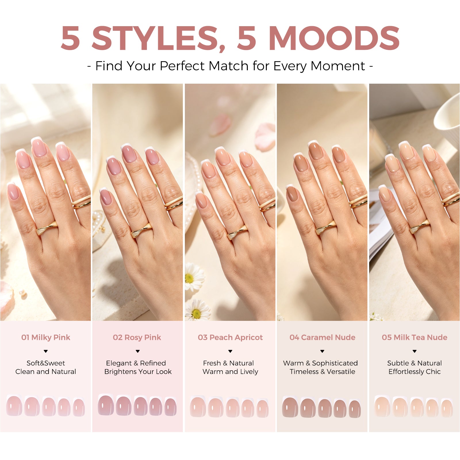AILLSA Pre-Sealed Glossy French Press On Nails 