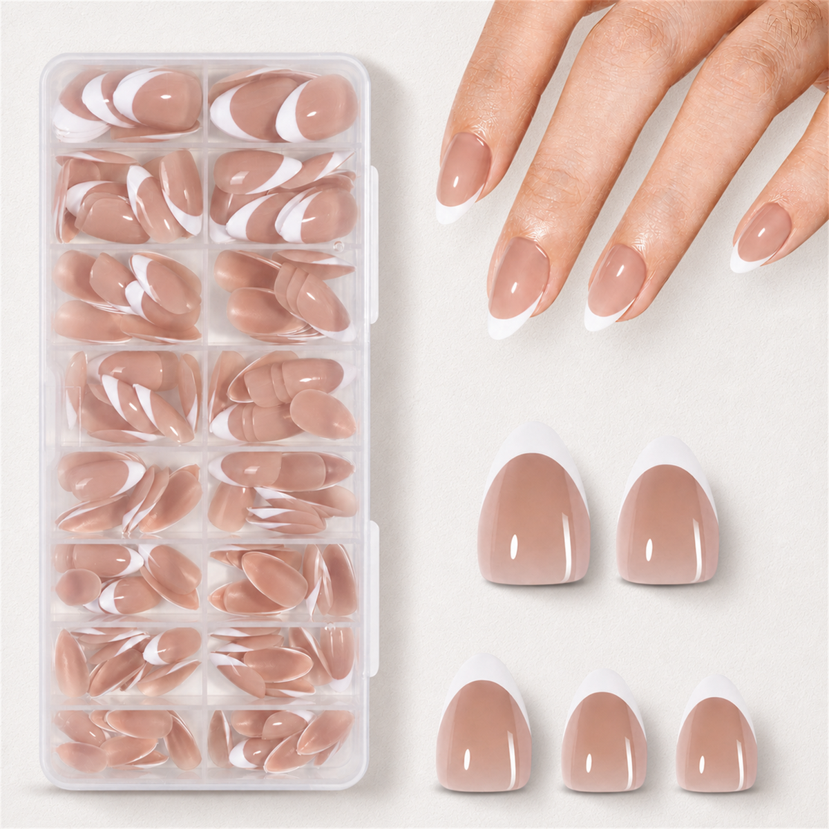 AILLSA Pre-Sealed Glossy French Press On Nails 