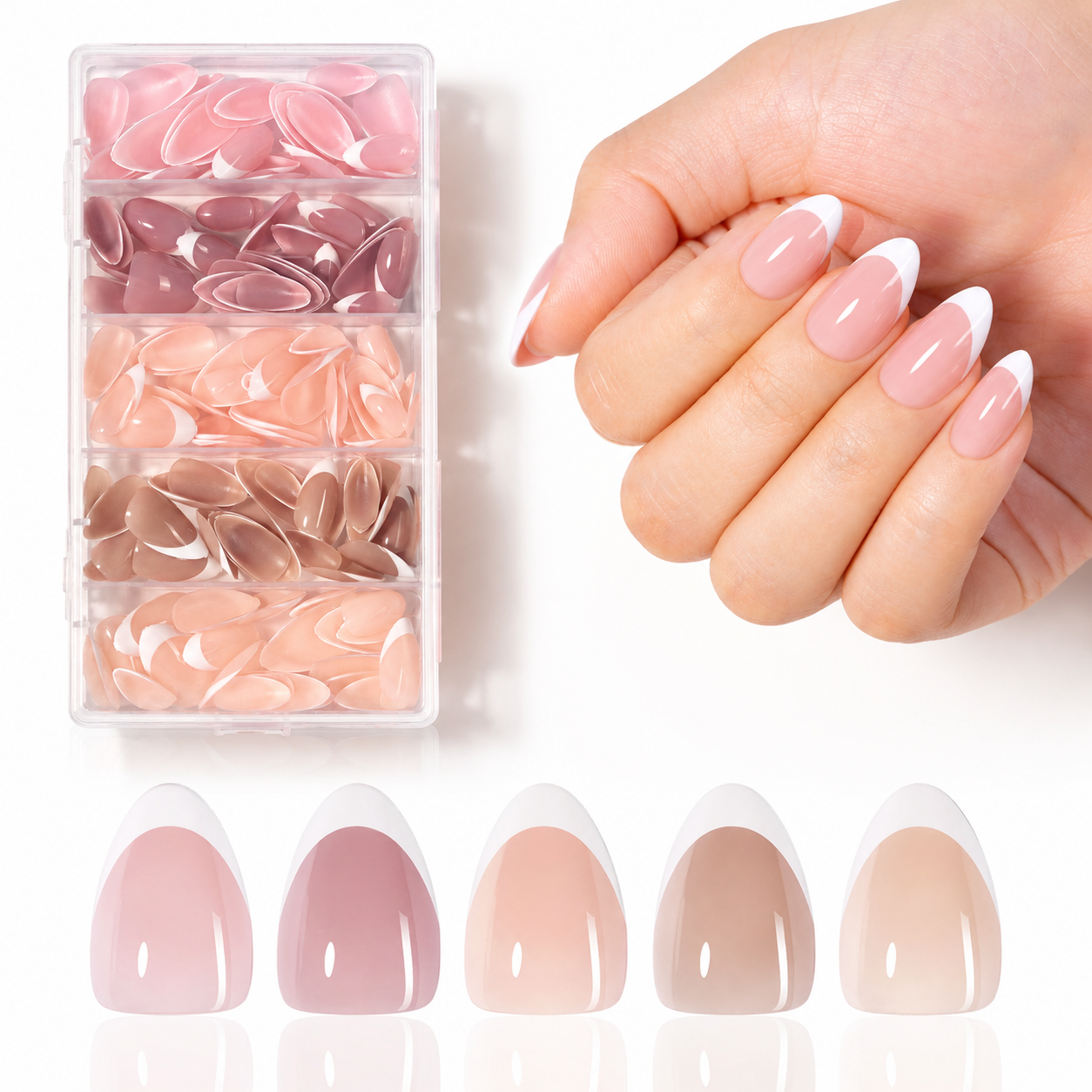 AILLSA Pre-Sealed Glossy French Press On Nails Kits 
