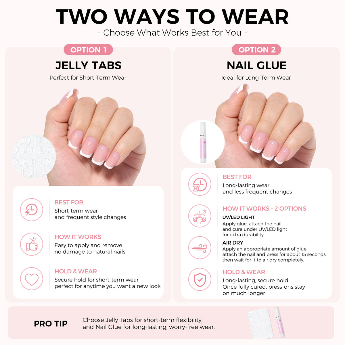 AILLSA Pre-Sealed Glossy French Press On Nails Kits