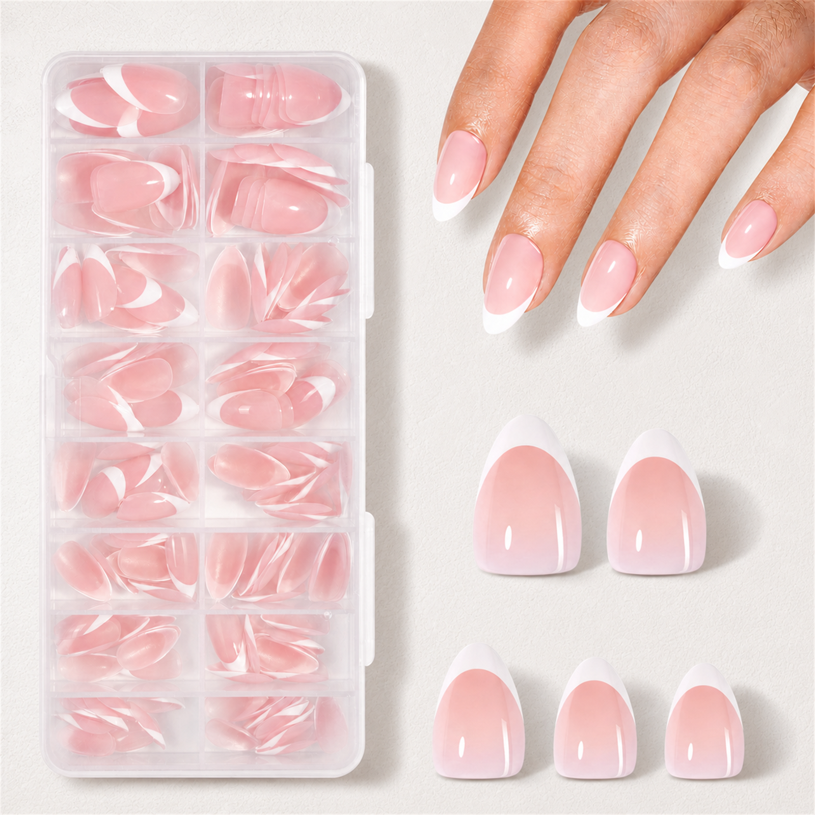 AILLSA Pre-Sealed Glossy French Press On Nails 