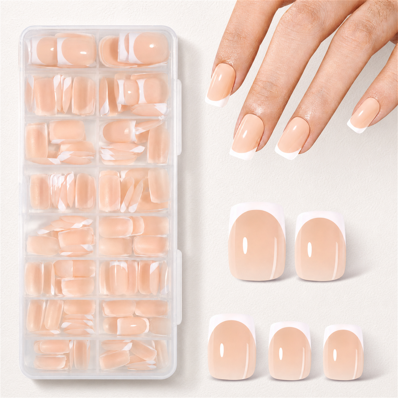 AILLSA Pre-Sealed Glossy French Press On Nails 