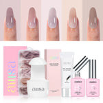 Aillsa Mixed 5 Pre-colored Press-Ons Nail Tips Set With Gel Glue 