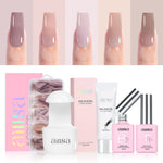 Aillsa Mixed 5 Pre-colored Press-Ons Nail Tips Set With Gel Glue 