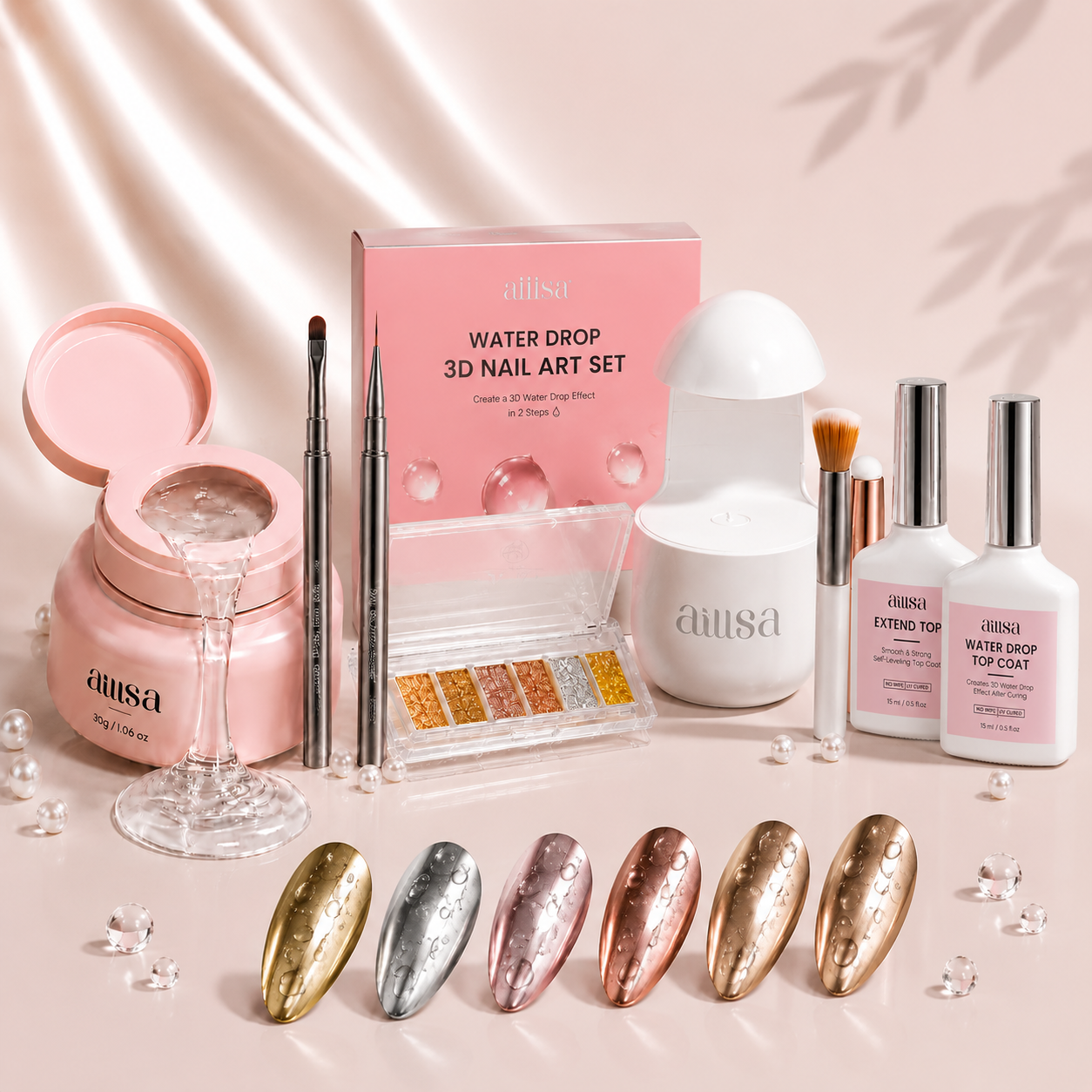 AILLSA DIY 3D Nail Art Gel Press-On Nails Kit
