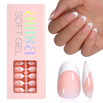Short Oval French Tip Press on Nails 