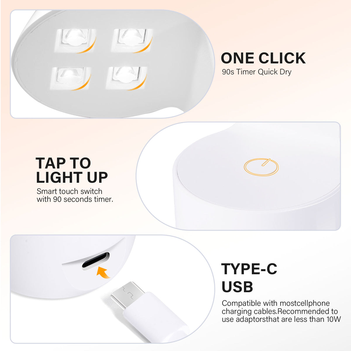 AILLSA Mini Eggshell Touch Sensor UV Nail Lamp