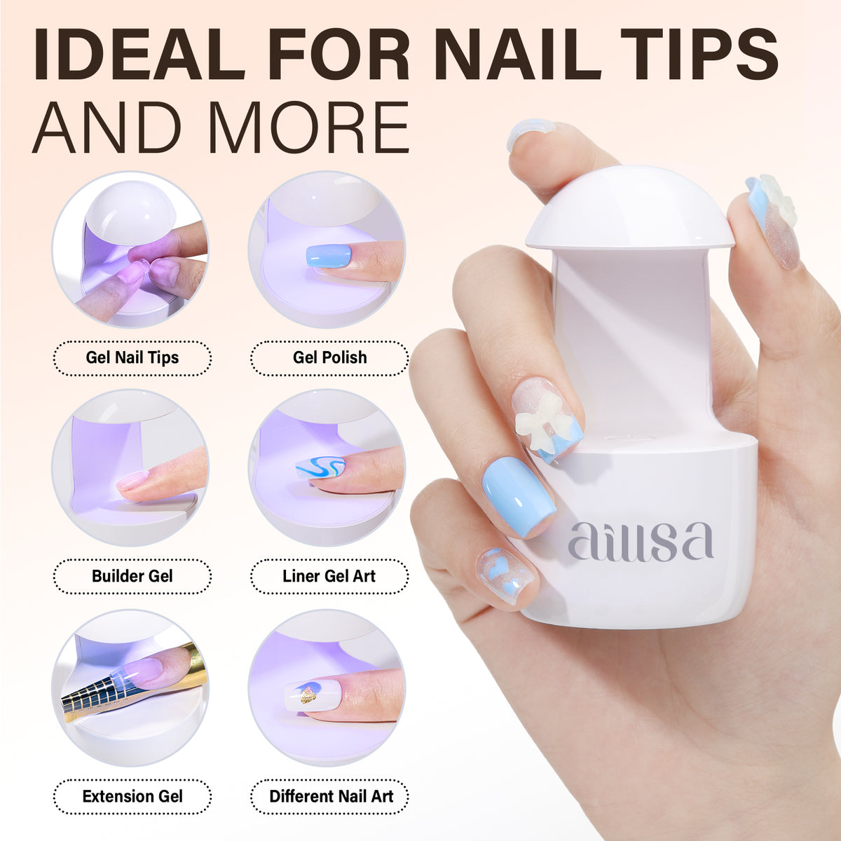 AILLSA Mini Eggshell Touch Sensor UV Nail Lamp