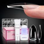 Nail Tips Set With Mini UV Cure Lamp & 30g Strong Solid Nail Glue 
