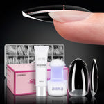 Nail Tips Set With Mini UV Cure Lamp & 30g Strong Solid Nail Glue 