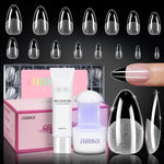 Nail Tips Set With Mini UV Cure Lamp & 30g Strong Solid Nail Glue 