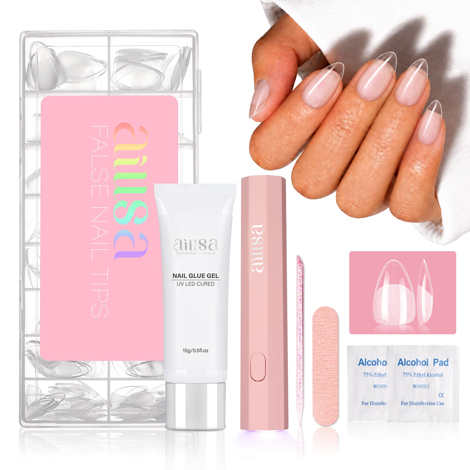 DIY Nail Art Starter Kit #Matte-Grip-Fit-S-Almond -120pcs