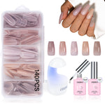 5 Natural Colors Press-on Nail set 