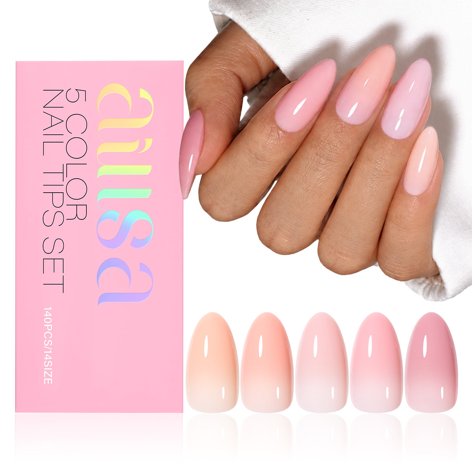 RealFit Nude Tone Mixed Color Press-On Nails 