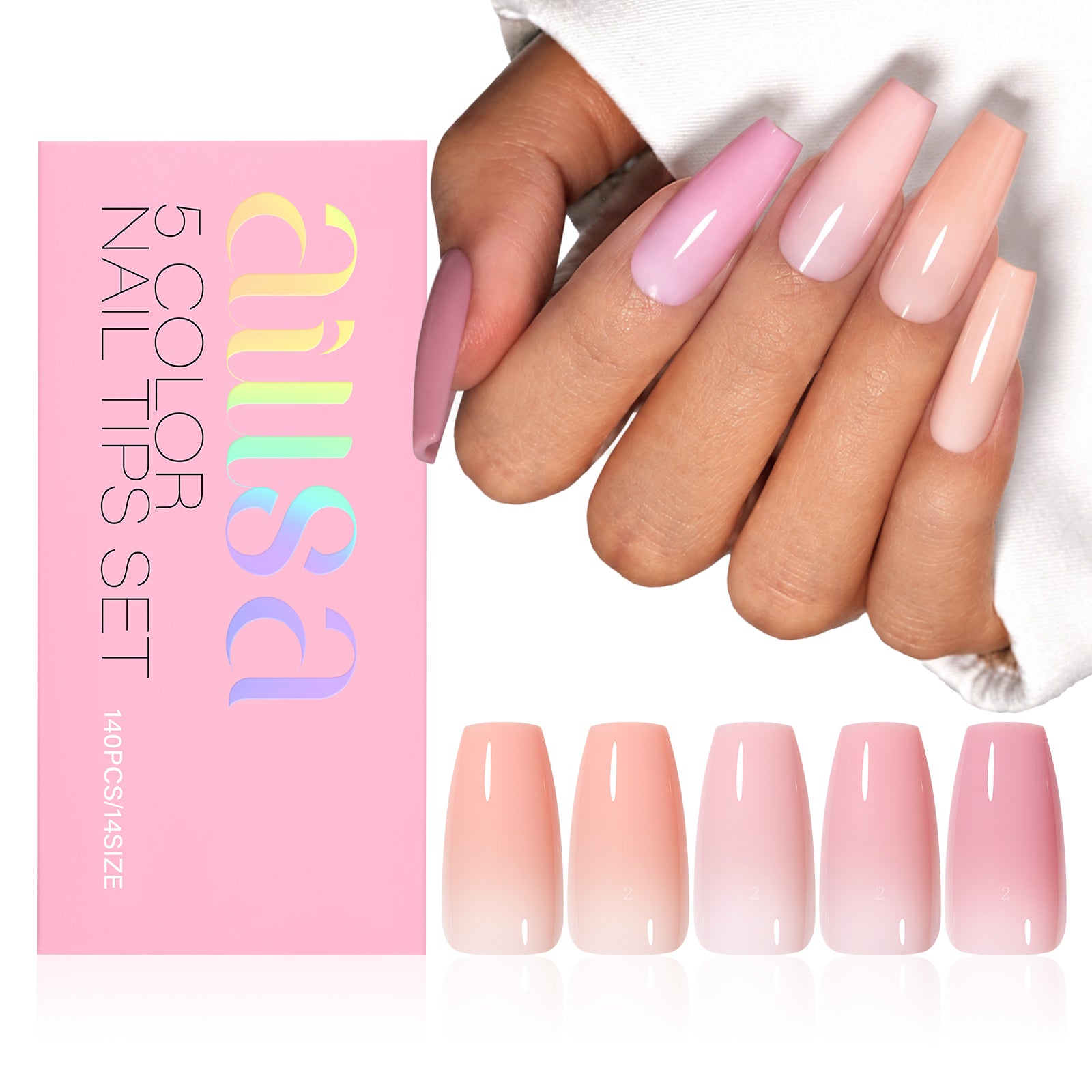 RealFit Nude Tone Mixed Color Press-On Nails 