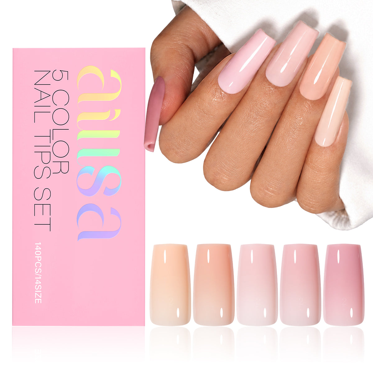 RealFit Nude Tone Mixed Color Press-On Nails 