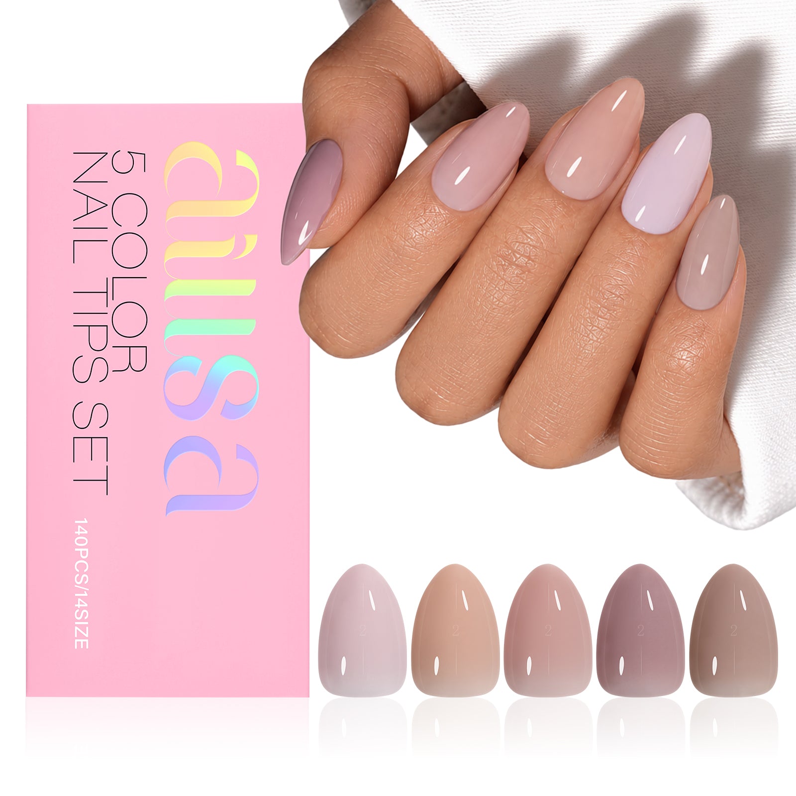 RealFit Nude Tone Mixed Color Press-On Nails 