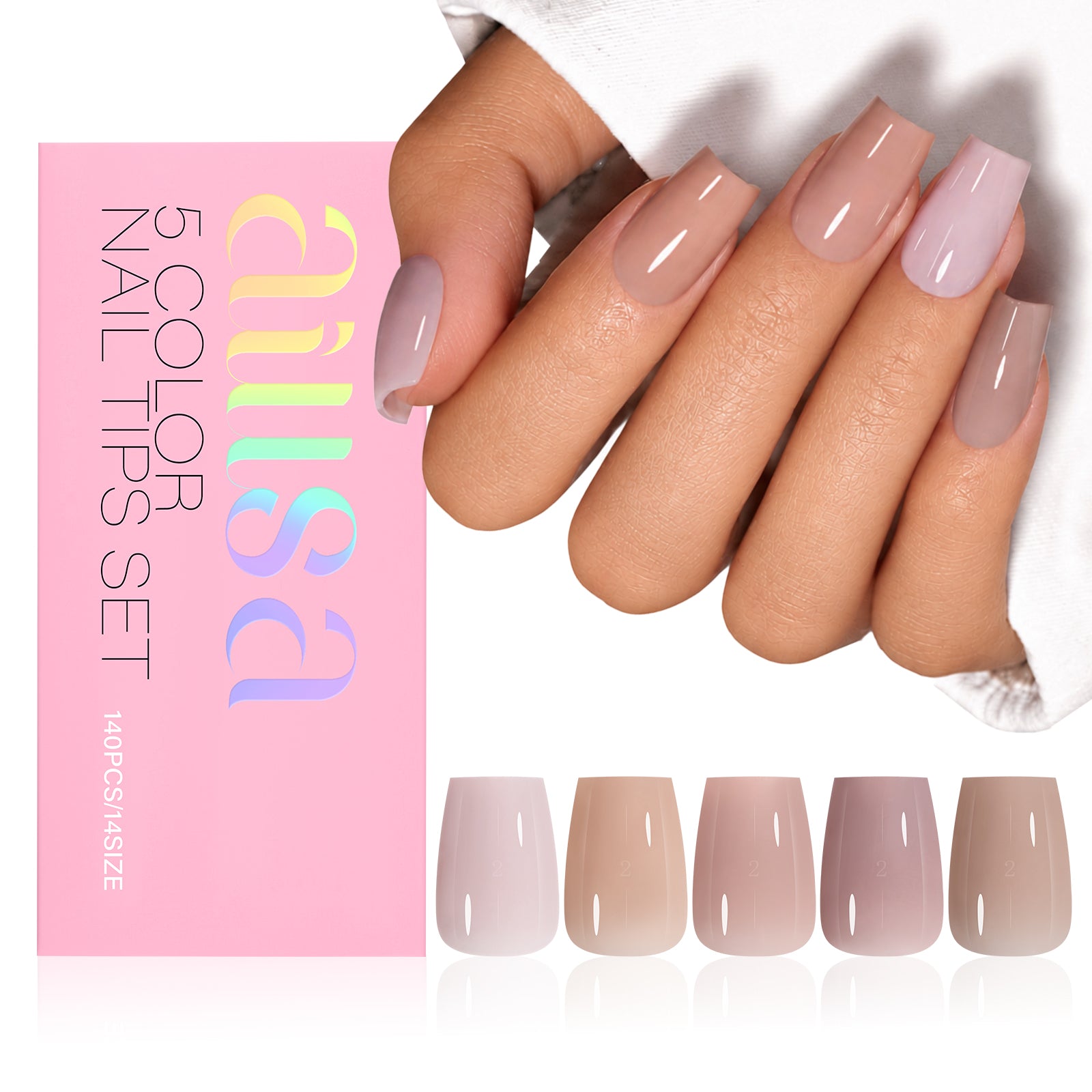 RealFit Nude Tone Mixed Color Press-On Nails 