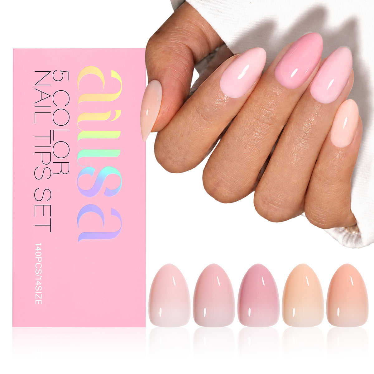 RealFit Nude Tone Mixed Color Press-On Nails 