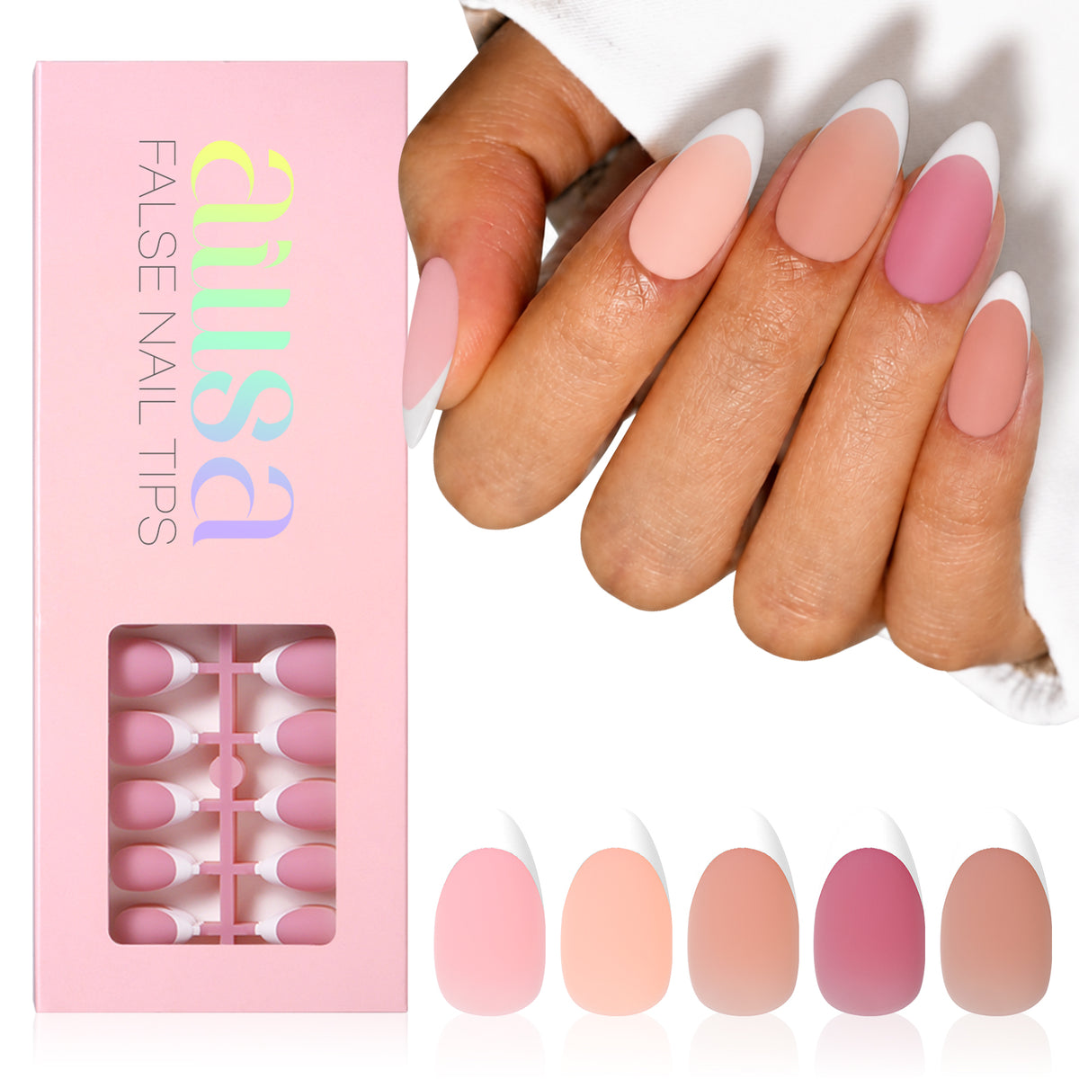 French Gel Nail Tips 5 Colors 