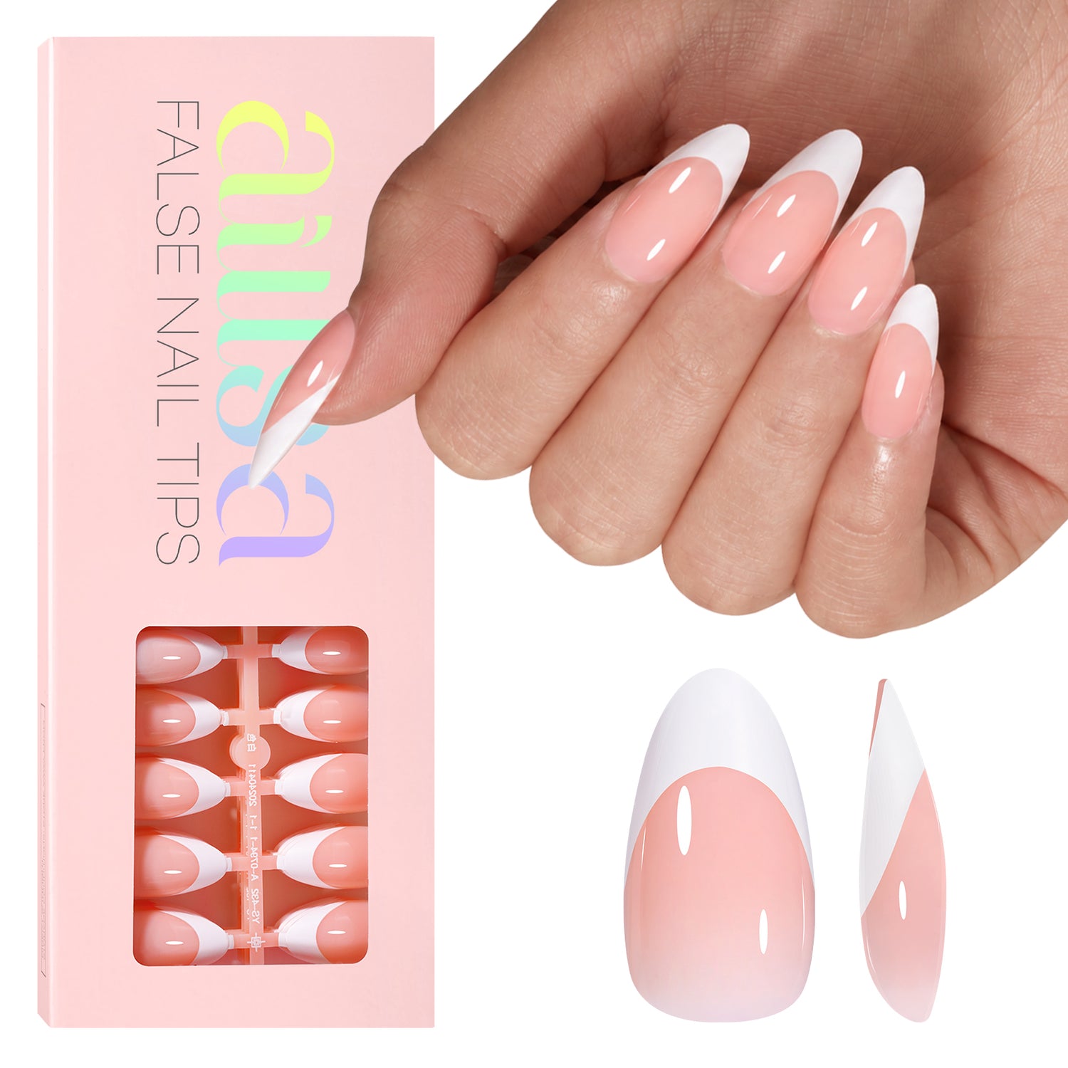 Almond French Tip Press on Nails 