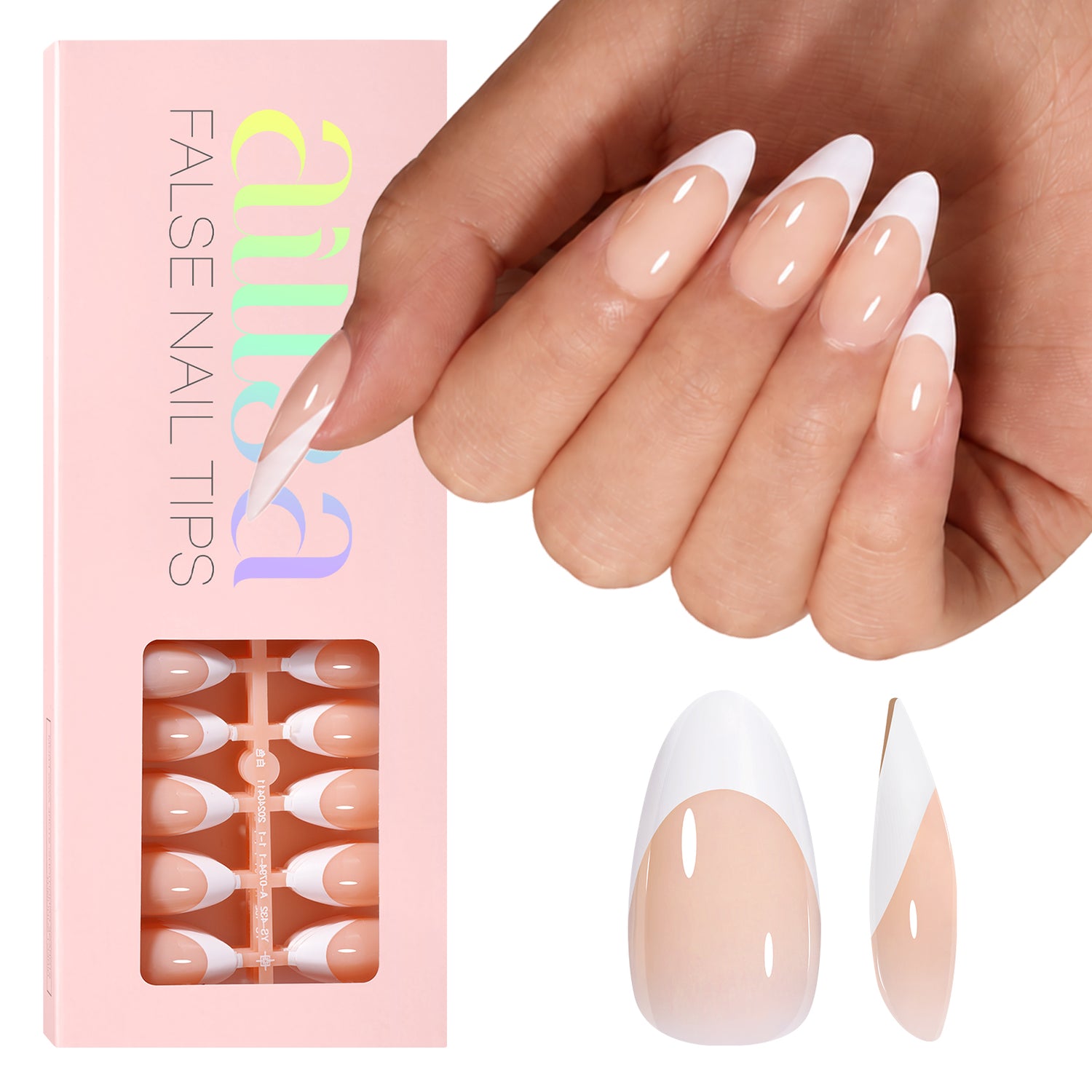 Almond French Tip Press on Nails 