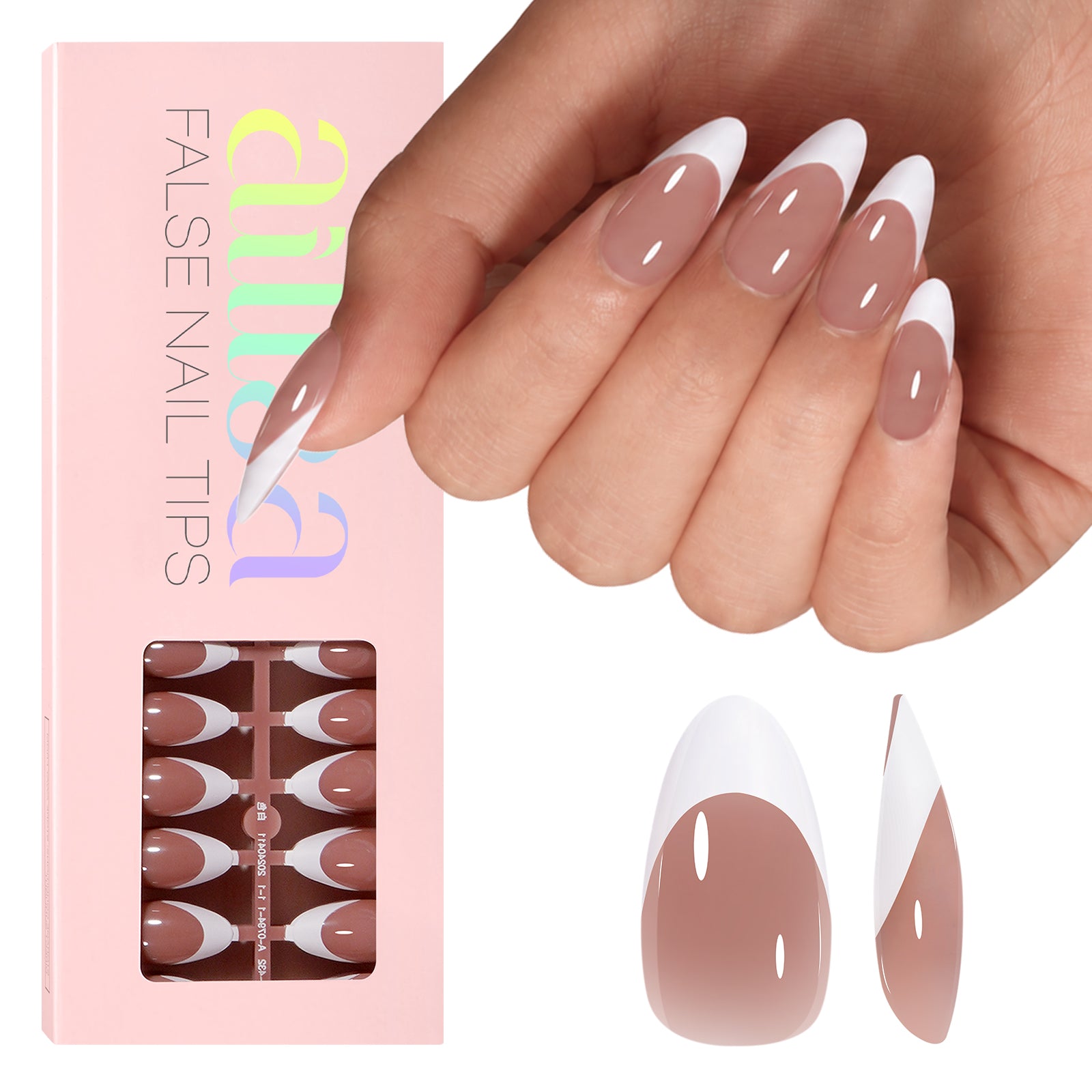 Almond French Tip Press on Nails 