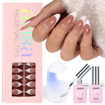 AILLSA French Tip Nails Set | 180Pcs 15 Sizes 