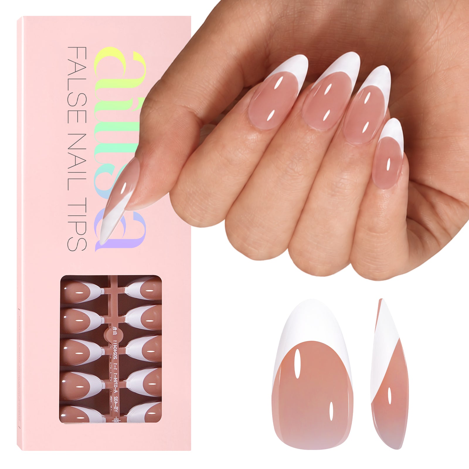 Almond French Tip Press on Nails 